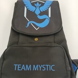 Pokemon Go Team Mystic Sling Crossbody Bag Black Blue Gaming Backpack Canvass